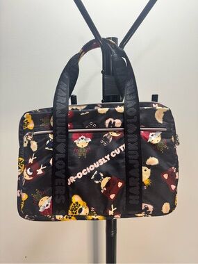 Y2K Harajuku Lovers Black Multicolor Tote Bag Character Print Laptop Bag Padded